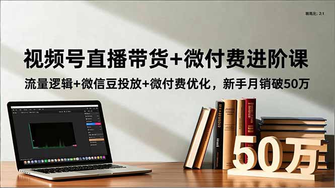 视频号直播带货+微付费进阶课:流量逻辑+微信豆投放+微付费优化,新手月销破50万-慧阅轩