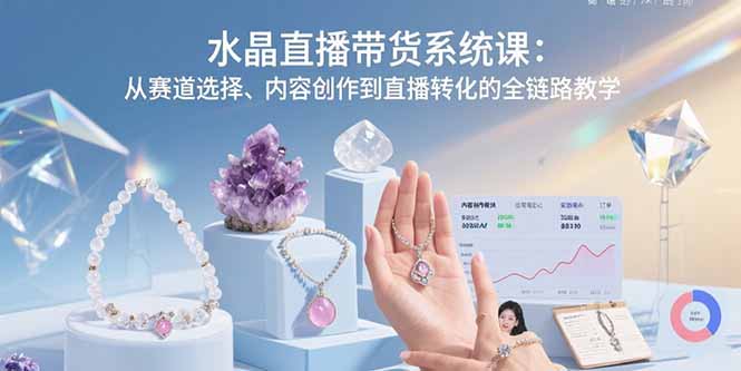 水晶直播带货系统课:从赛道选择、内容创作到直播转化的全链路教学-慧阅轩