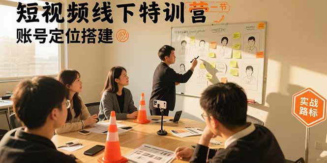 短视频线下特训营:账号定位搭建/口播号拍摄剪辑/直播间流量入口/变现实战-慧阅轩