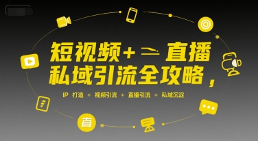 短视频+直播私域引流全攻略,IP打造 +视频引流 +直播引流 +私域沉淀-慧阅轩