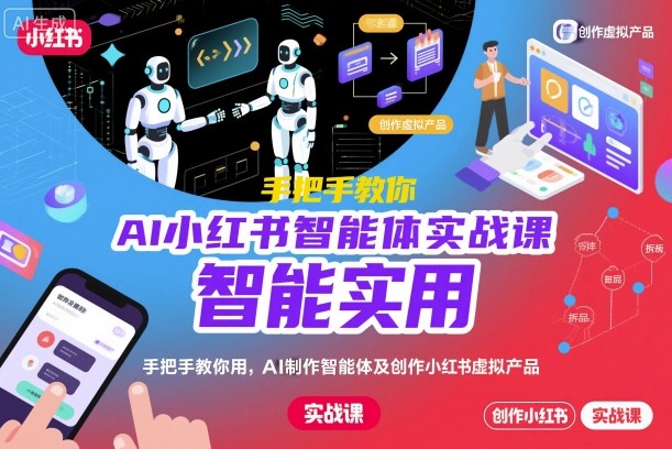 AI小红书智能体实战课,手把手教你用AI制作智能体及创作小红书虚拟产品,提效+内容商业化(更新)-慧阅轩