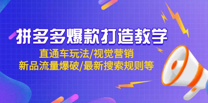 拼多多爆款打造教学:直通车玩法/视觉营销/新品流量爆破/最新搜索规则等-慧阅轩