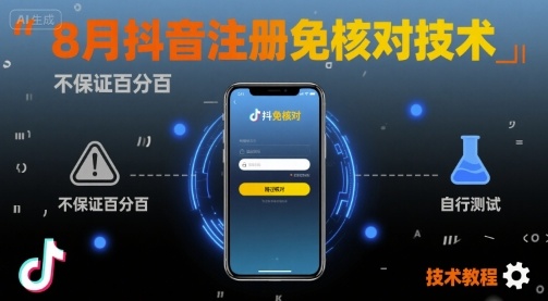 8月抖音注册免核对技术，不保证百分百，自测-慧阅轩