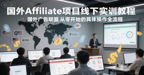 国外Affiliate项目线下实训教程，国外广告联盟从零开始的具体操作全流程-慧阅轩