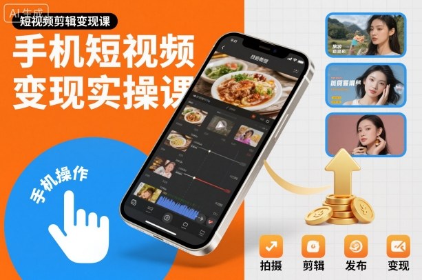 手机短视频变现实操课，短视频剪辑变现课-慧阅轩