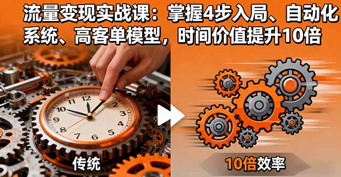 流量变现实战课:掌握4步入局、自动化系统、高客单模型,时间价值提升10倍-慧阅轩