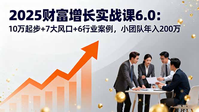 2025财富增长实战课6.0:10万起步+7大风口+6行业案例,小团队年入200万-慧阅轩
