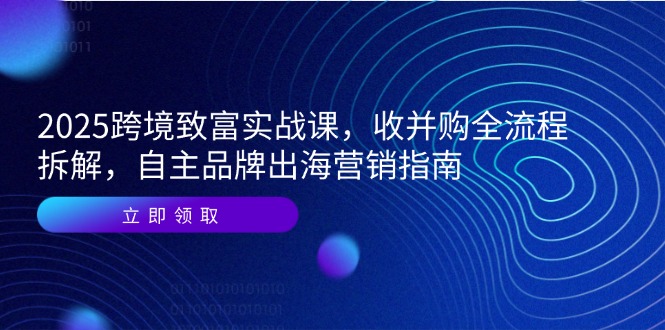 2025跨境致富实战课,收并购全流程拆解,自主品牌出海营销指南-慧阅轩