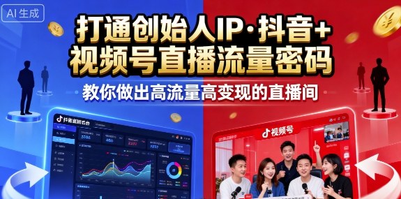 25年直播9-10两期线下课,打通创始人IP,抖音+视频号直播流量密码,教你做出高流量高变现的直播间-慧阅轩