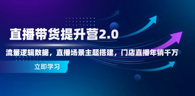 直播带货提升营2.0:流量逻辑数据,直播场景主题搭建,门店直播年销千万-慧阅轩