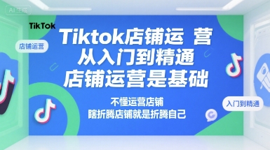 Tiktok店铺运营从入门到精通，店铺运营是基础，不懂运营店铺，瞎折腾店铺就是折腾自己-慧阅轩