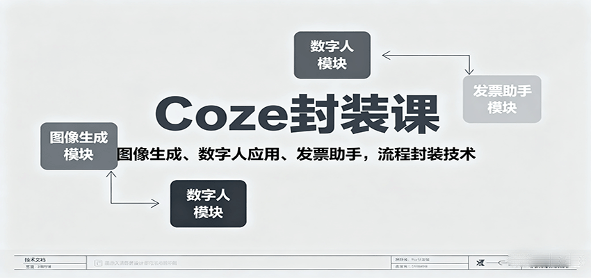 Coze封装课,图像生成、数字人应用、发票助手,流程封装技术-慧阅轩