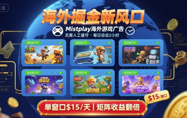 海外掘金新风口,Mistplay海外游戏广告,每日自动运行,单窗口稳入2美刀 ,可矩阵操作【揭秘】-慧阅轩
