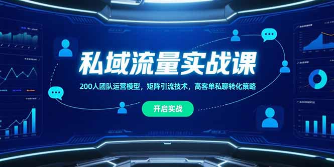 私域流量实战课,200人团队运营模型,矩阵引流技术,高客单私聊转化策略-慧阅轩
