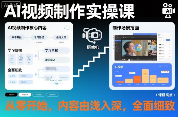 AI视频制作实操课,从零开始,内容由浅入深,全面细致-慧阅轩