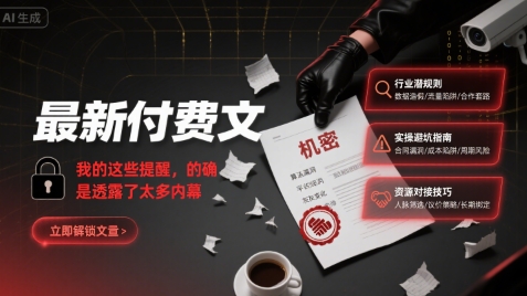 最新付费文:我的这些提醒,的确是透露了太多内幕-慧阅轩