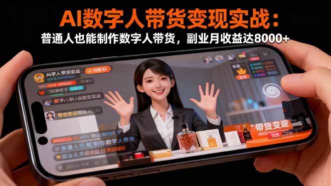 AI数字人带货变现实战:普通人也能制作数字人带货,副业月收益达8000+-慧阅轩