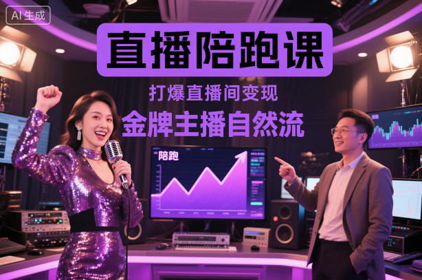 直播陪跑课，金牌主播自然流打爆直播间，复制高变现玩法-慧阅轩