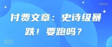 付费文章:史诗级暴跌!要跑吗?-慧阅轩