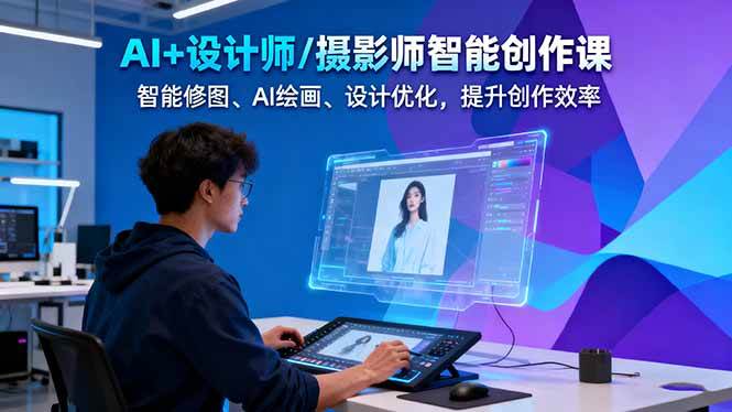 AI+设计师/摄影师智能创作课:智能修图、AI绘画、设计优化,提升创作效率-慧阅轩