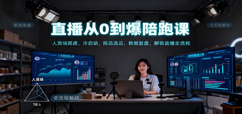 直播从0到爆陪跑课：人货场搭建，冷启动，排品选品，数据复盘，解锁直播全流程-慧阅轩