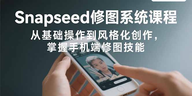 Snapseed修图系统课程:从基础操作到风格化创作,掌握手机端修图技能-慧阅轩