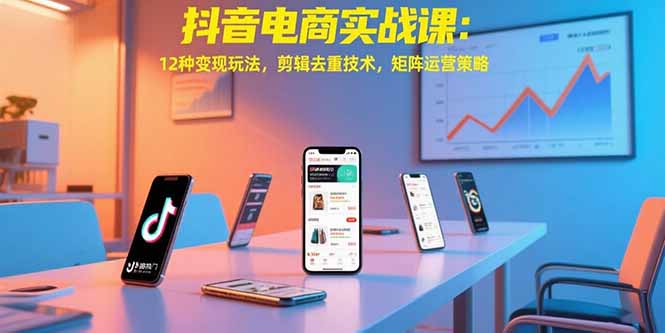 抖音电商实战课:12种变现玩法,剪辑去重技术,矩阵运营策略-慧阅轩