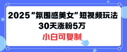 不露脸也能火!2025“氛围感美女”短视频玩法,30天涨粉5W小白可复制-慧阅轩