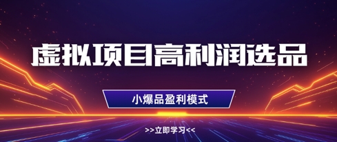 虚拟项目高利润选品方法，做好单店利润1W+，可多店倍增利润-慧阅轩