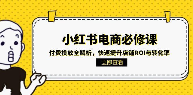 小红书电商必修课:付费投放全解析,快速提升店铺ROI与转化率-慧阅轩
