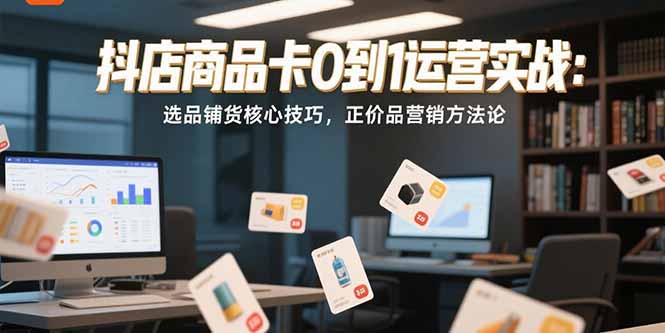 抖店商品卡0到1运营实战:选品铺货核心技巧,正价品营销方法论-慧阅轩