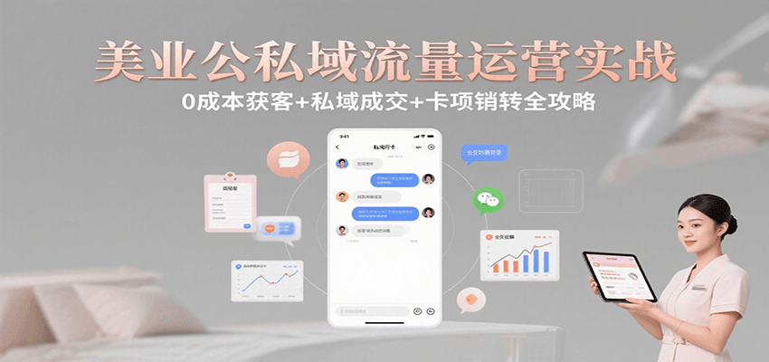 美业公私域流量运营实战:0成本获客+私域成交+卡项销转全攻略-慧阅轩