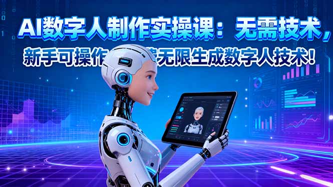 AI数字人制作实操课:无需技术,新手可操作,免费无限生成数字人技术!-慧阅轩