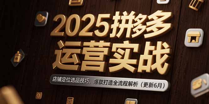 2025拼多多运营实战:店铺定位选品技巧,爆款打造全流程解析(更新6月-慧阅轩