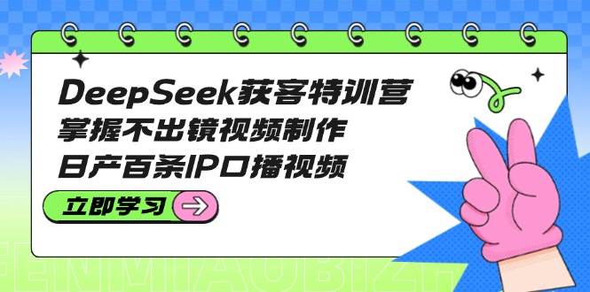 DeepSeek获客特训营:掌握不出镜视频制作,日产百条IP口播视频-慧阅轩