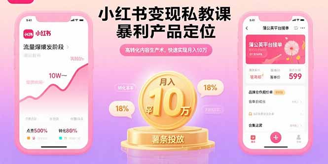小红书变现私教课,暴利产品定位,高转化内容生产术,快速实现月入10万-慧阅轩