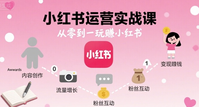 小红书运营实战课,从零到一玩賺小红书-慧阅轩