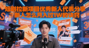 短剧拉新项目优秀新人代表分享新人怎么月入过1W的诀窍-慧阅轩