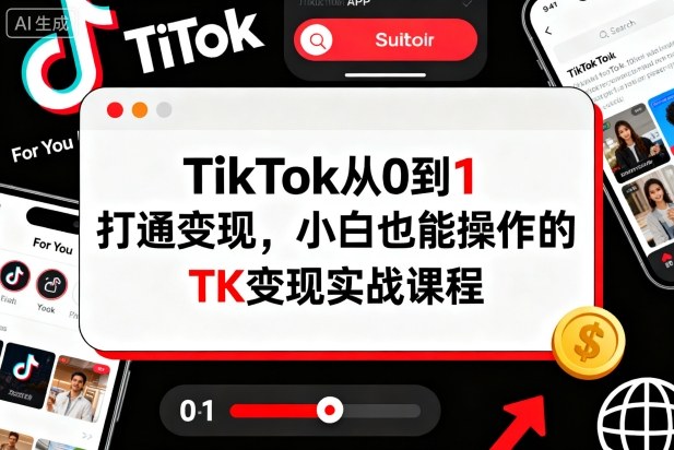 TikTok从0到1打通变现,小白也能操作的TK变现实战课程-慧阅轩