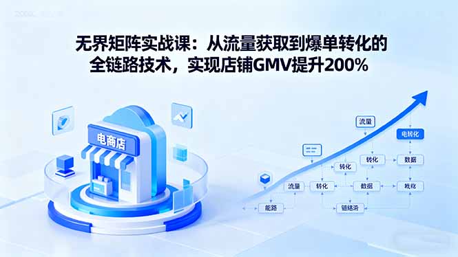 无界矩阵实战课：从流量获取到爆单转化的全链路技术，实现店铺GMV提升200%-慧阅轩