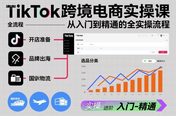 TikTok跨境电商实操课,从入门到精通的全实操流程-慧阅轩