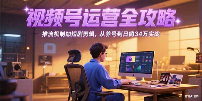 2025视频号运营全攻略,推流机制加短剧剪辑,从养号到日销34万实战-慧阅轩