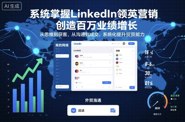 系统掌握LinkedIn领英营销,创造百万业绩增长,从思维到获客,从沟通到成交,系统化提升外贸能力-慧阅轩