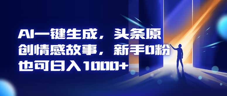 AI一键生成,头条原创情感故事,新手0粉也可日入1000+-慧阅轩