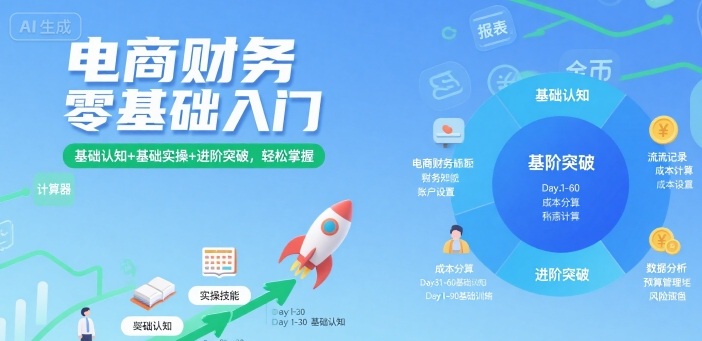 电商财务零基础入门,基础认知+基础实操+进阶突破,轻松掌握-慧阅轩