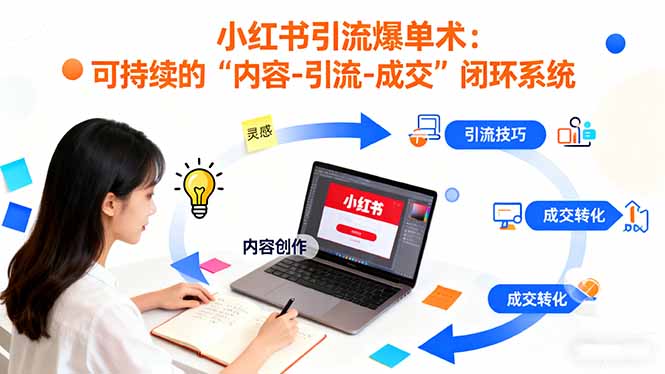 小红书引流爆单术:构建一套低成本 可持续的“内容-引流-成交”闭环系统-慧阅轩