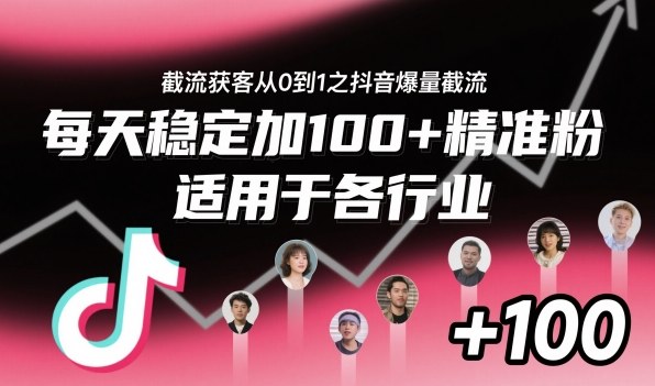截流获客从0到1之抖音爆量截流,每天稳定加100+精准粉,适用于各行业-慧阅轩