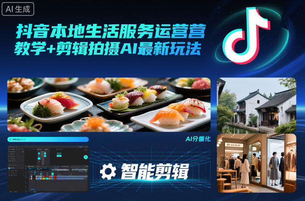 抖音本地生活服务运营教学+剪辑拍摄AI最新玩法-慧阅轩