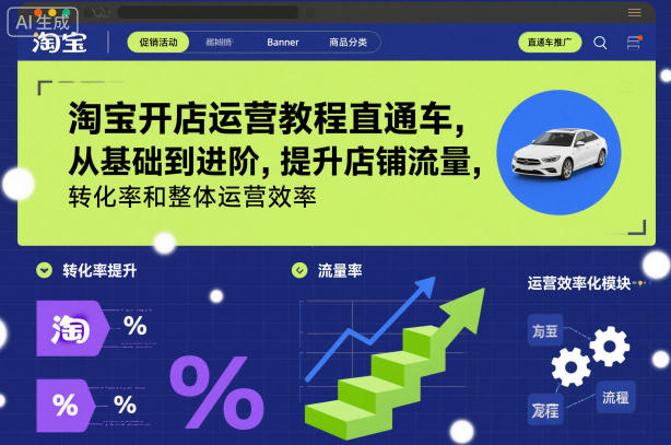 淘宝开店运营教程直通车,从基础到进阶,提升店铺流量,转化率和整体运营效率(更新11月)-慧阅轩