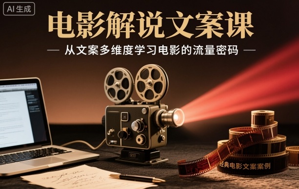 电影解说文案课,从文案多维度学习电影的流量密码-慧阅轩